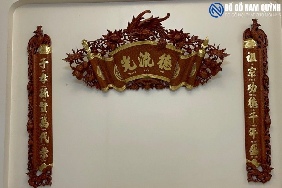 Bộ cuốn thư câu đối phượng tại Đồ Gỗ Nam Quỳnh