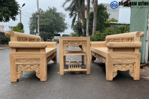 Bộ trường kỷ tích tam quốc gỗ gụ lào hàng đại