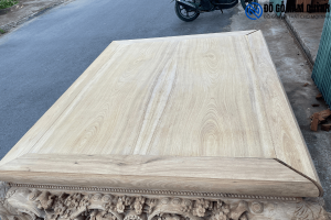 Mặt sập của bộ sập thập điểu quần mai tứ diện gỗ gụ dày 12cm tại cơ sở đồ gỗ nam quỳnh