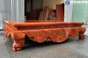 bộ sập trơn gỗ hương đá chọn vân siêu đẹp kích thước 2m x 2m4 tai cơ sở đồ gỗ nam quỳnh