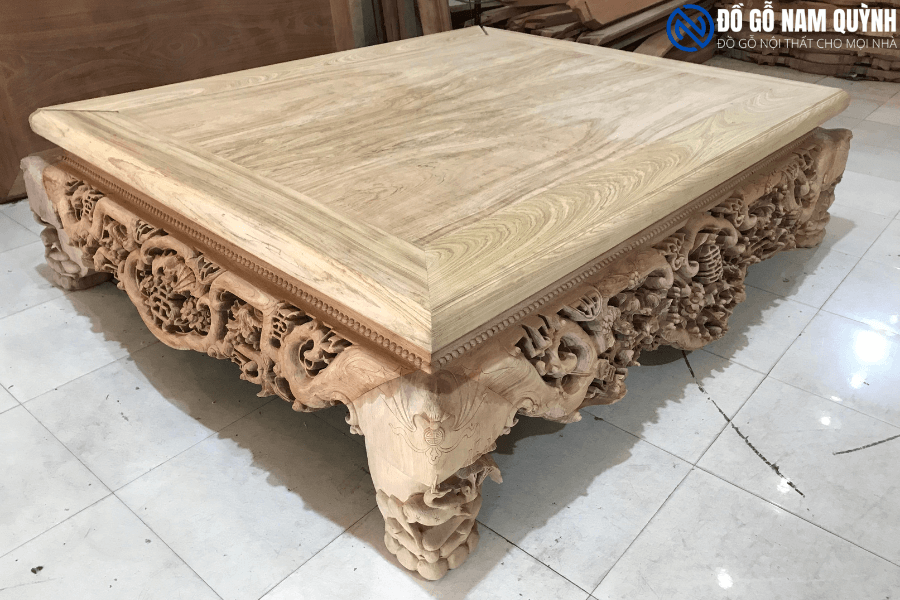 Sập chân quỳ nho gỗ gụ 1m8x2m2 tại Đồ Gỗ Nam Quỳnh