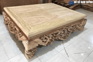 Sập chân quỳ nho gỗ gụ 1m8x2m2 tại Đồ Gỗ Nam Quỳnh