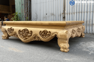 Sập ba bông gỗ gụ đục tay 100% siêu vip tại Đồ Gỗ Nam QUỳnh