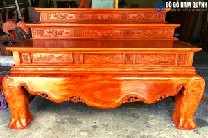 Bàn thờ tam cấp gỗ hương đá sơn PU tại Đồ Gỗ Nam Quỳnh
