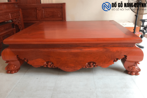 Sập chân quỳ trơn gỗ hương nam phi 1m6x2m sơn Pu tại Đồ Gỗ Nam Quỳnh