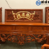 Bộ đại tự lồng cuốn thư và câu đối đầu dơi lẵng hoa gỗ gụ lào đục tay đẹp tại Đồ Gỗ Nam Quỳnh