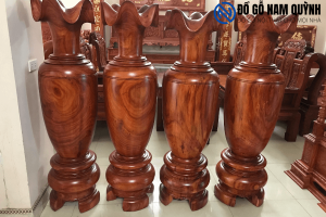 Lọc bình gỗ hương đỏ nguyên khối đẹp tại Đồ Gỗ Nam Quỳnh