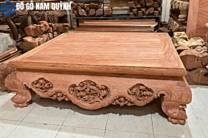 Mẫu sập ba bông gỗ hương đá 1m6 x 2m tại Đồ Gỗ Nam Quỳnh