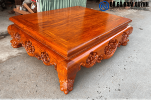 Sập chân quỳ ba bông gỗ hương đá sơn PU đẹp tại Đồ Gỗ Nam Quỳnh