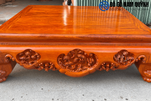 Sập chân quỳ ba bông gỗ hương đá sơn PU đẹp tại Đồ Gỗ Nam Quỳnh