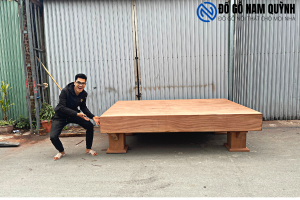 Sập gỗ nguyên khối gỗ hương nam phi 30cm siêu đẹp tại Đồ Gỗ Nam Quỳnh