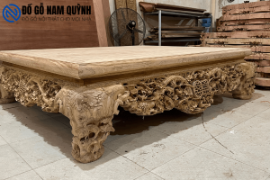 Sập thập điểu quần mai kích thước 2mx2m4 chân 30 siêu khủng tại Đồ Gỗ Nam Quỳnh
