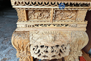 Sập thờ dạ kép gỗ gụ lào siêu đẳng cấp tại Đồ Gỗ Nam Quỳnh