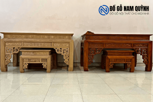Combo án gian thờ gỗ gụ lào kích thước 2m17 x 1m07 đẹp tại Đồ Gỗ Nam Quỳnh