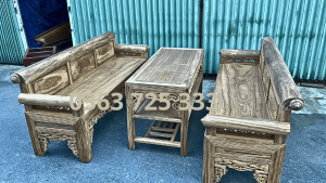 Siêu phẩm bộ trường kỷ gỗ gụ lào chọn vân đỉnh cao siêu đẹp tại Đồ Gỗ Nam Quỳnh