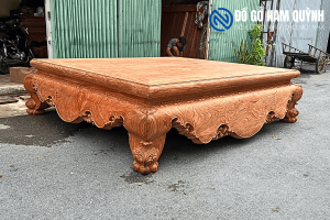 Sập trơn tứ diện gỗ hương đá chặt xoài vén chỉ siêu đẹp tại Đồ Gỗ Nam Quỳnh