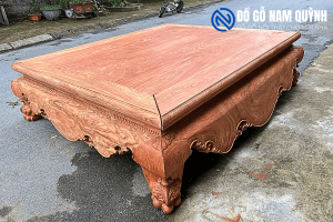 Sập trơn tứ diện gỗ hương đá chặt xoài vén chỉ siêu đẹp tại Đồ Gỗ Nam Quỳnh