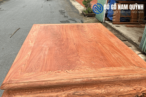 Sập trơn tứ diện gỗ hương đá chặt xoài vén chỉ siêu đẹp tại Đồ Gỗ Nam Quỳnh