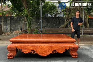 Siêu phẩm sập tứ diện gỗ hương đá vân siêu vip tại Đồ Gỗ Nam Quỳnh