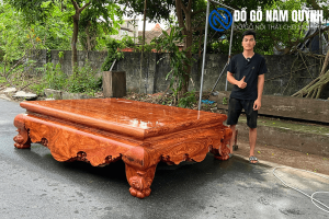 Siêu phẩm sập tứ diện gỗ hương đá vân siêu vip tại Đồ Gỗ Nam Quỳnh