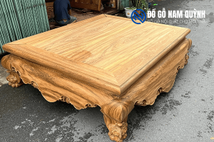Sập tứ diện gỗ gụ lào chọn vân vip ván mặt 3 phân chân 26 không ôm tâm tại Đồ Gỗ Nam Quỳnh