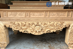 Sập thờ sen tam cấp gỗ gụ lào gửi bác khách Hà Nội tại Đồ Gỗ Nam Quỳnh