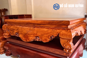 Sập trơn gỗ hương đá chặt sòi vén chỉ siêu đẹp tại Đồ Gỗ Nam Quỳnh