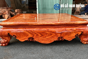 Sập chân quỳ dạ cá gỗ hương đá chọn vân loang siêu vip tại Đồ Gỗ Nam Quỳnh