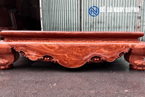 Sập tứ diện gỗ hương đá 12cm chân 28 chọn vân siêu đẹp tại Đồ Gỗ Nam Quỳnh