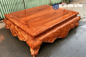 Sập tứ diện gỗ hương đá 12cm chân 28 chọn vân siêu đẹp tại Đồ Gỗ Nam Quỳnh
