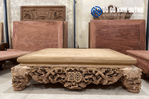 Đỉnh cao nghệ thuật điêu khắc gỗ sập thập điểu quần mai gỗ gụ lào siêu vip tại Đồ Gỗ Nam Quỳnh