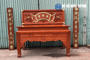 Nội thất phòng thờ gỗ gụ lào tại Đồ Gỗ Nam Quỳnh