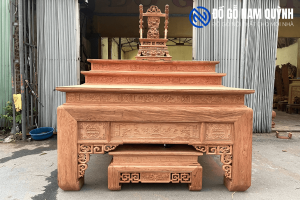 Mẫu án gian thờ tam cấp gỗ hương đá tại Đồ Gỗ Nam Quỳnh