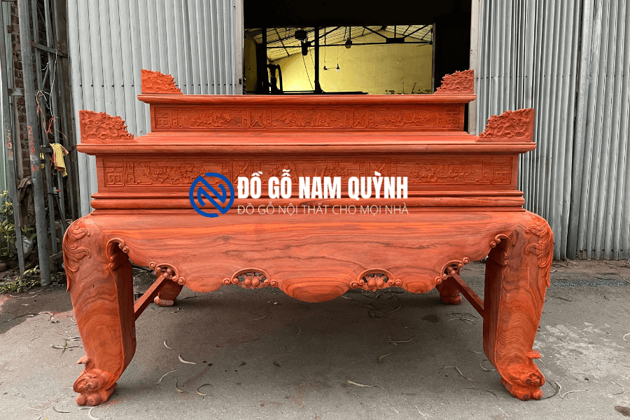 sập thờ gỗ hương đỏ nhị cấp siêu đẹp tại Đồ Gỗ Nam Quỳnh