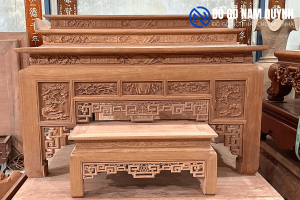Ban thờ tam cấp gỗ hương nam phi giá hạt rẻ tại Đồ Gỗ Nam Quỳnh