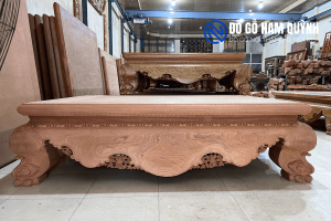 Bộ sập gỗ hương nam phi chặt sòi vén chỉ đẹp tại Đồ Thờ Nam Quỳnh