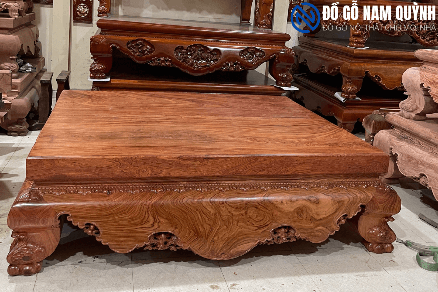 Sập chiếu ngựa nguyên khối gỗ hương đá tại Đồ Gỗ Nam Quỳnh