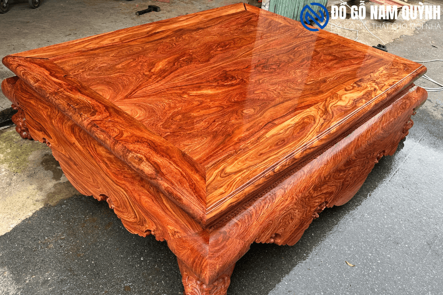 Sập trơn tam diện gỗ hương đá chọn vân vip tại Đồ Gỗ Nam Quỳnh