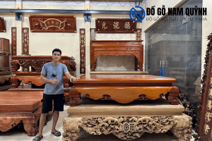 Sập nằm gỗ hương nam phi 1m6x2m giá rẻ tại Đồ Gỗ Nam Quỳnh