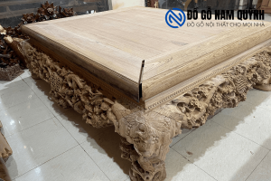 Sập thập điểu quần mai gỗ gụ lào tứ diện 12cm siêu vip tại Đồ Gỗ Nam Quỳnh