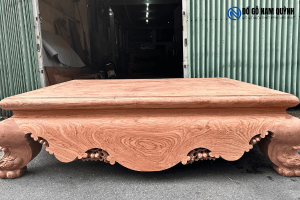 Sập chân quỳ trơn tam diện gỗ hương đá tại Đồ Gỗ Nam Quỳnh
