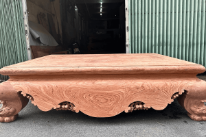 Sập chân quỳ trơn tam diện gỗ hương đá tại Đồ Gỗ Nam Quỳnh