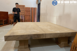 Chiếu ngựa nguyên khối gỗ cẩm vàng dày 14cm đẹp tại Đồ Gỗ Nam Quỳnh