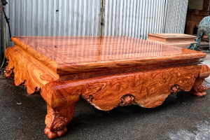 Sập gỗ hương đá chọn vân lu siêu hiếm siêu đẹp tại Đồ Gỗ Nam Quỳnh