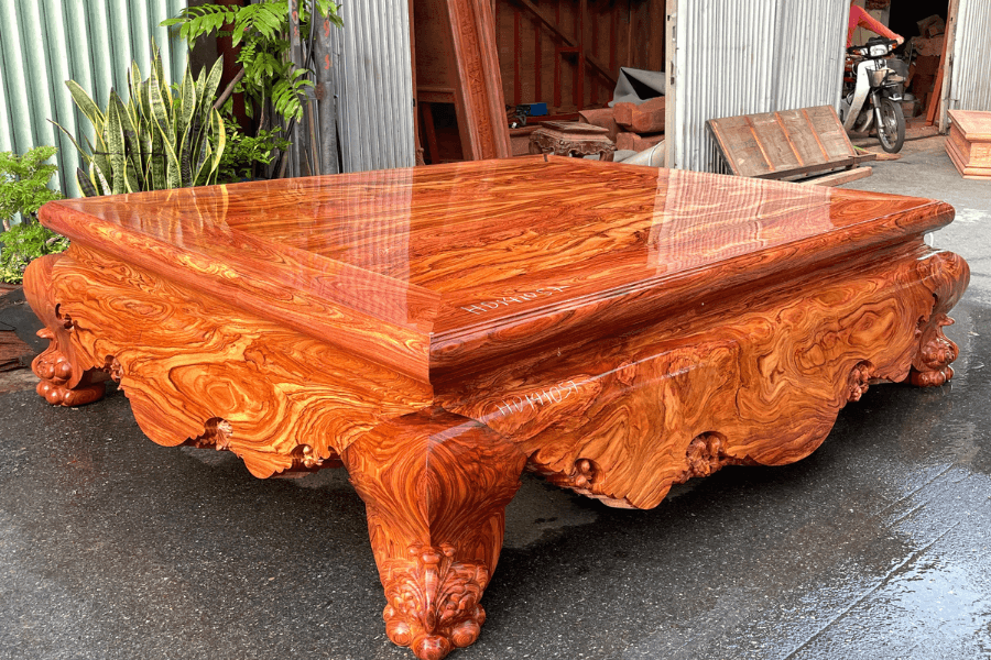 Siêu phẩm sập gỗ hương đá chọn vân đỉnh cao tại Đồ Gỗ Nam Quỳnh