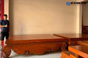 Sập gỗ nguyên khối gỗ cẩm vàng dày 12cm nguyên khối tại Đồ Gỗ Nam Quỳnh
