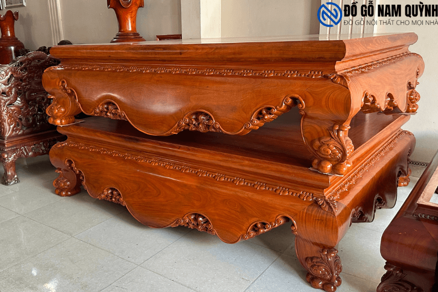 Bộ sập gỗ cẩm vàng phun Pu siêu đẹp tại Đồ Gỗ Nam Quỳnh