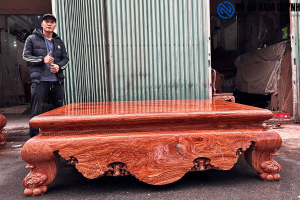 Sập gỗ hương đá 1m6x2m chọn vân siêu đẹp tại Đồ gỗ Nam Quỳnh
