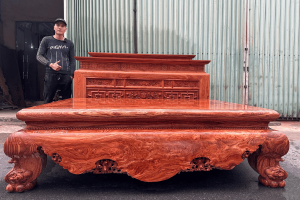 Combo sập gỗ hương đá và bàn thờ gia tiên đẹp tại Đồ Gỗ Nam Quỳnh