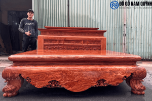 Combo sập gỗ hương đá và bàn thờ gia tiên đẹp tại Đồ Gỗ Nam Quỳnh